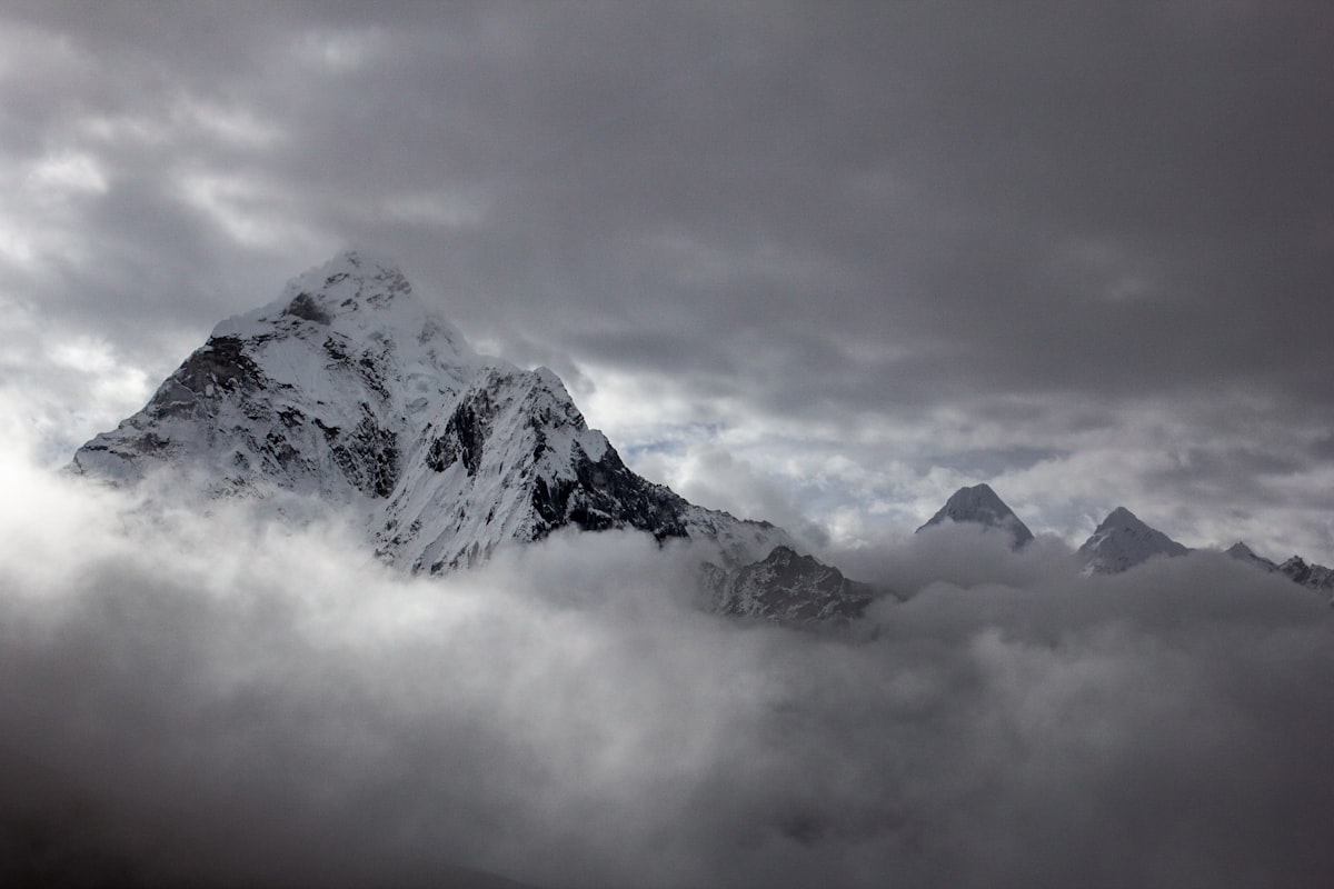 Snow-covered Himalayan mountain range
